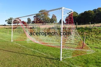 Polyethylene Striped Soccer Net Knotted Square 120mm Mesh