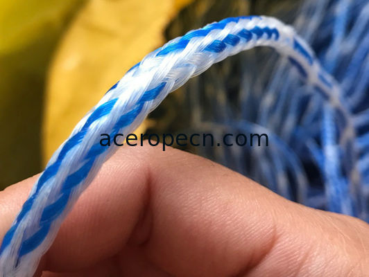 Línea de mano para la red fundida cuerda de polietileno de trenza hueca blanca azul mezclada